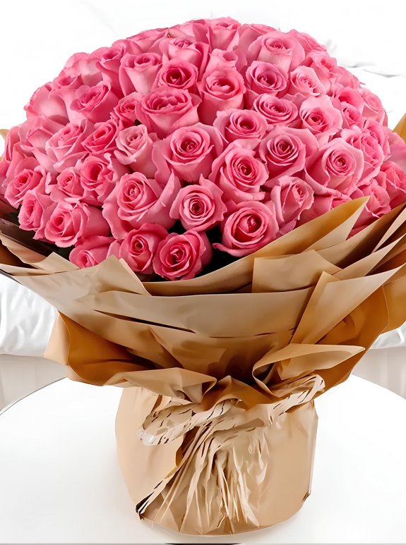101 Adet Pembe Gül Buketi